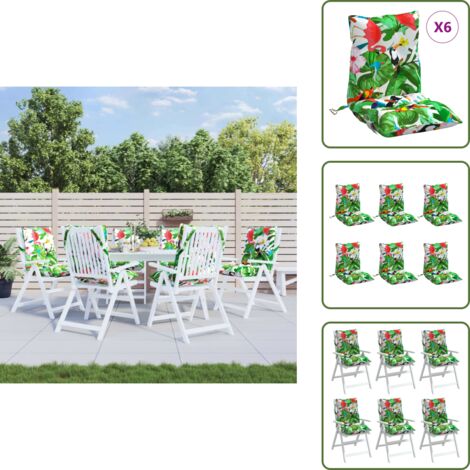 Cuscini per sedia da casa - vidaXL Cuscini Sedia Schienale Basso 6pz Multicolore in Tessuto Oxford - Cuscini per ufficio