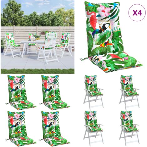 Cuscini per Sedia Schienale Alto 4pz Multicolore Tessuto Oxford - Cuscino da giardino - Cuscino per patio