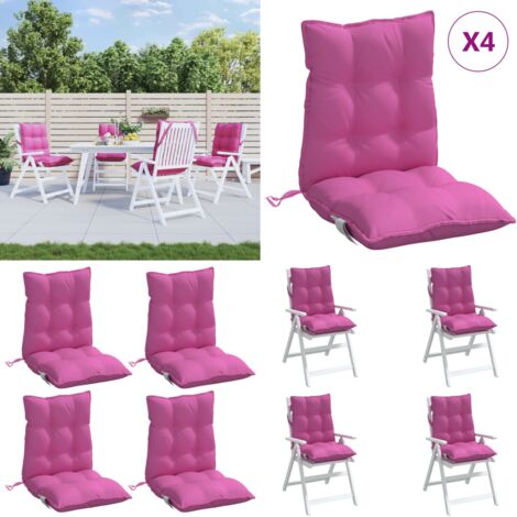 Cuscini per Sedia Schienale Basso 4 pz Rosa in Tessuto Oxford - Cuscini esterni - Cuscini per giardino