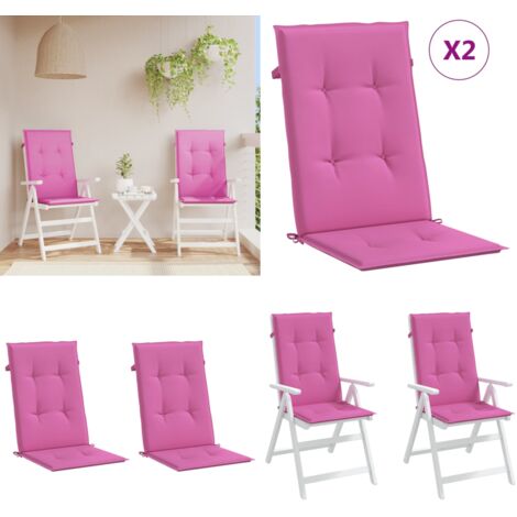 Cuscini per Sedie 2 pz Rosa 120x50x3 cm in Tessuto - Cuscino da giardino - Cuscino per patio