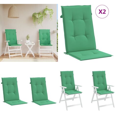 Cuscini per Sedie 2 pz Verdi 120x50x3 cm in Tessuto - Cuscino per sedie - Cuscino esterno