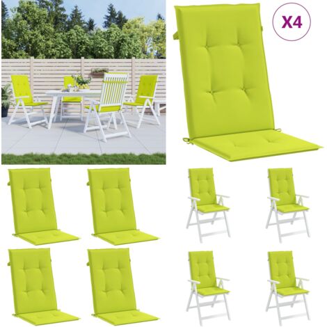 Cuscini per Sedie 4 pz Verde Brillante 120x50x3 cm in Tessuto - Cuscino per sedie - Cuscino esterno