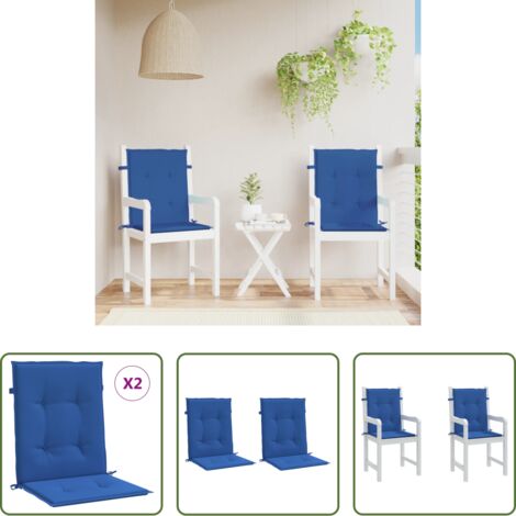 Cuscini per sedie -  Cuscini per Sedia 2 pz Blu Reale 100x50x3 cm in Tessuto Oxford