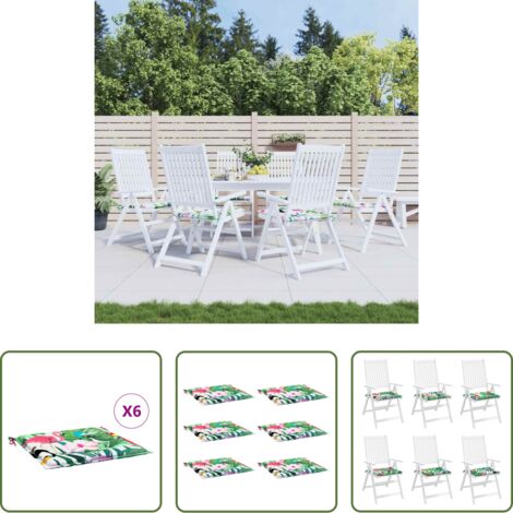 Cuscini per sedile -  Cuscini per Sedia 6 pz Multicolore 40x40x4 cm in Tessuto