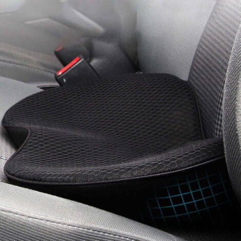 Cuscini per sedili auto in memory foam, progettati per il supporto lombare di guidatore e passeggero, con forma a cuneo per migliorare la postura e la visibilità, realizzati in tessuto traspirante e a