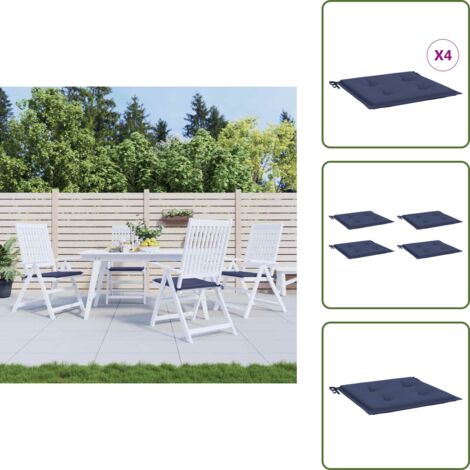 Cuscini per seduta - vidaXL Cuscini per Pallet 4 pz Blu Marino 50x50x4 cm in Tessuto Oxford - Cuscini per panca