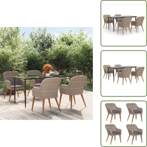 Cuscini per seduta - vidaXL Set da Pranzo da Giardino 5 pz con Cuscini Marrone - Arredamento da giardino