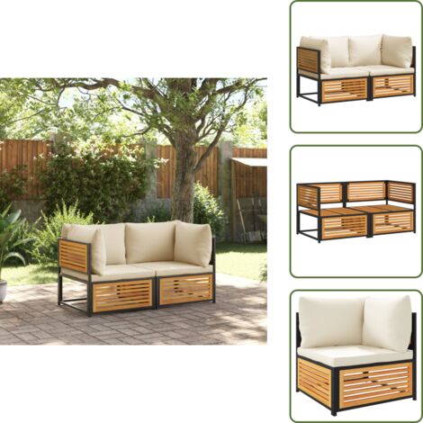 Cuscini per seduta - vidaXL Set Divani da Giardino 2pz con Cuscini Legno Massello di Acacia - Cuscini sfoderabili