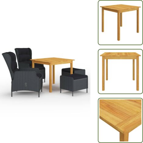 Cuscini per seduta - vidaXL Set Mobili da Pranzo per Giardino 5 pz Grigio Scuro - Cuscini per schienale