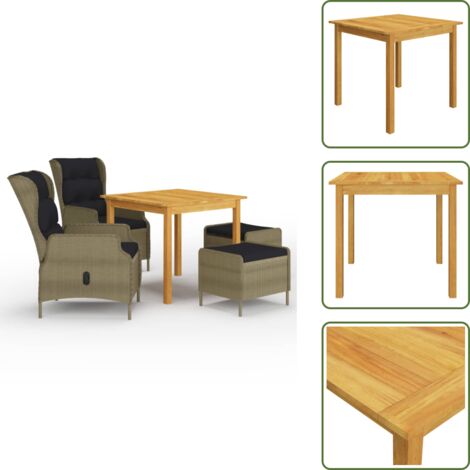 Cuscini per seduta - vidaXL Set Mobili da Pranzo per Giardino 5 pz Marrone - Cuscini per schienale