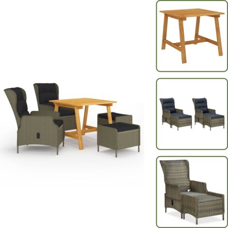 Cuscini per seduta - vidaXL Set Mobili da Pranzo per Giardino 5 pz Marrone - Cuscini per schienale