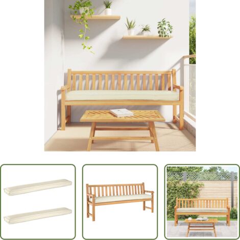 Cuscini per terrazza -  Set di Cuscini per Pallet 2 pcs Crema 200 x 40 x 8 cm
