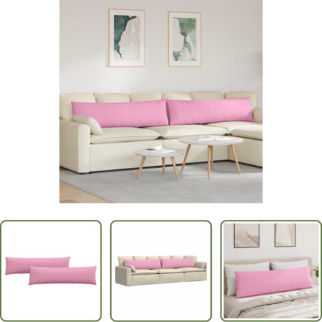 Cuscini rosa -  Cuscini da Divano 2 pcs Rosa 145 x 40 cm Tessuto