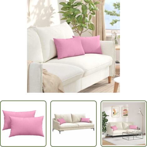 Cuscini rosa -  Cuscini da Divano 2 pcs Rosa 50 x 30 cm Tessuto