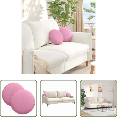 Cuscini rosa -  Cuscini per Seduta 2 pcs Rosa Ø30 x 13 cm Tessuto