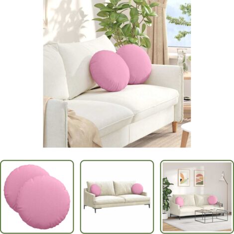 Cuscini rosa -  Cuscini per Seduta 2 pcs Rosa Ø40 x 13 cm Tessuto
