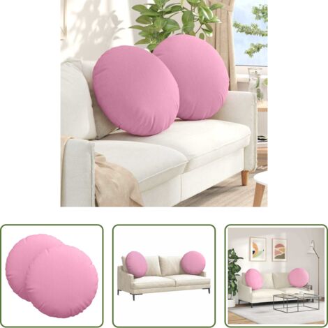 Cuscini rosa -  Cuscini per Seduta 2 pcs Rosa Ø60 x 21 cm Tessuto