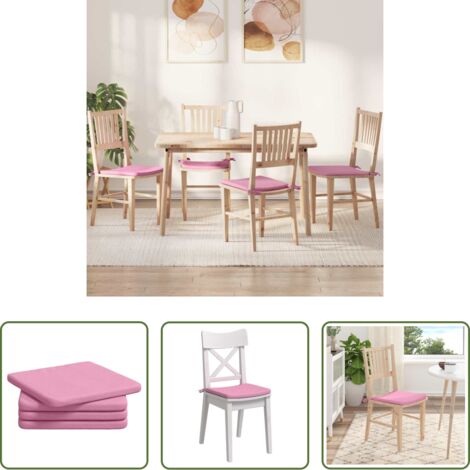 Cuscini rosa -  Cuscini per Seduta 4 pcs Rosa 40 x 40 x 3 cm Tessuto