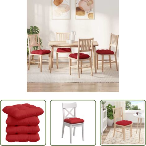 Cuscini rossi -  Cuscini per Seduta 4 pcs Rosso 40 x 40 x 12 cm Tessuto