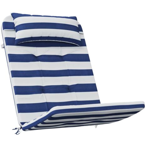 Cuscini Sedia Adirondack 2pz Strisce Bianche Blu Tessuto Oxford vidaXL