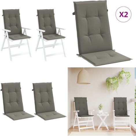 Cuscini Sedia Schiena Alta 2 Grigio Mélange 120x50x4 Tessuto - Cuscino per sedie - Cuscino per schiena