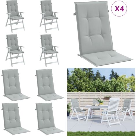 Cuscini Sedia Schiena Alta 4 Grigio Mélange 120x50x4 Tessuto - Cuscino per schiena - Cuscino per sedie