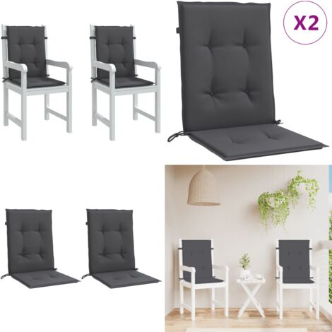 Cuscini Sedia Schiena Bassa 2 pz Antracite Mélange 100x50x4 cm - Cuscino per sedie - Cuscino da esterno