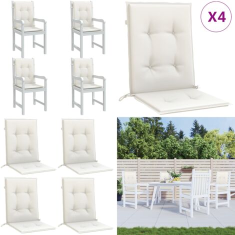 Cuscini Sedia Schiena Bassa 4 pz Crema Mélange 100x50x4 Tessuto - Cuscini per sedie - Cuscini da esterno