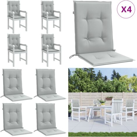 Cuscini Sedia Schiena Bassa 4 pz Grigio Mélange 100x50x4 cm - Cuscino da patio - Cuscino per sedia