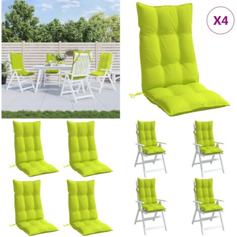 Cuscini Sedia Schienale Alto 4 pz Verde Chiaro Tessuto Oxford - Cuscino per sedia - Cuscino per schienale alto