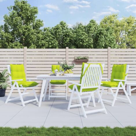 Cuscini Sedia Schienale Basso 4 pz Verde Chiaro Tessuto Oxford vidaXL