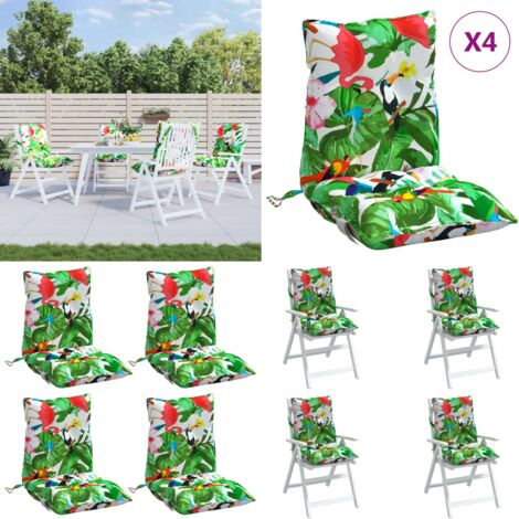 Cuscini Sedia Schienale Basso 4pz Multicolore in Tessuto Oxford - Cuscino per sedia - Cuscino da esterno
