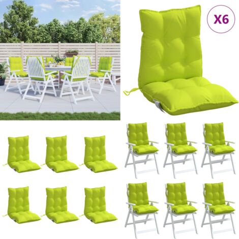 Cuscini Sedia Schienale Basso 6 pz Verde Chiaro Tessuto Oxford - Cuscini esterni - Cuscini per giardino