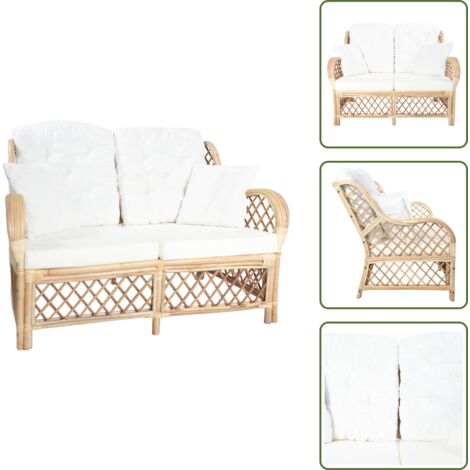 Cuscini - vidaXL Divano a 2 Posti in Rattan - Design elegante