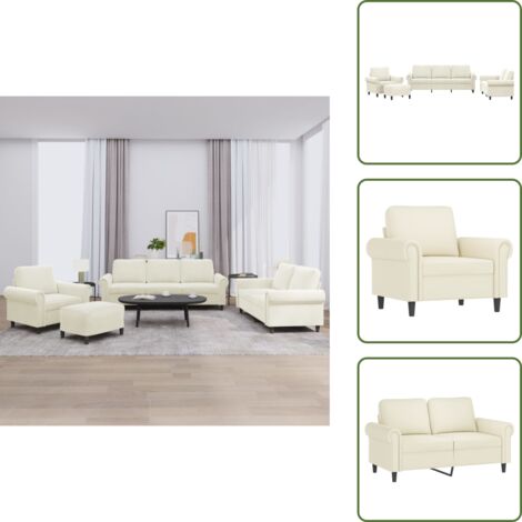 Cuscini - vidaXL Set di Divani 4 pz con Cuscini Crema in Velluto - Velluto