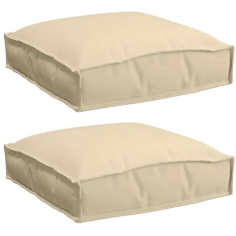 Cuscino 2 pcs Beige 40 x 40 x 8 cm Tessuto Oxford vidaXL