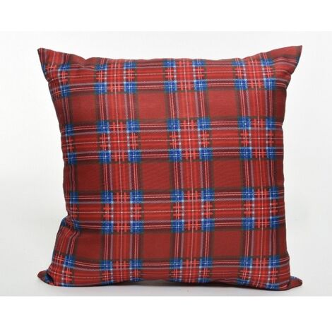 CUSCINO A QUADRONI ROSSO ASSORTITO 40X40CM