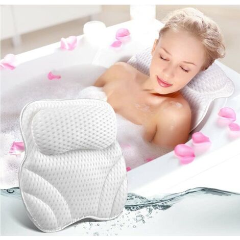 supporto per il collo della vasca da bagno cuscino per vasca da bagno e spa supporto per il collo della vasca da bagno colore grigio 20 x 40 cm Cuscino per vasca da bagno 