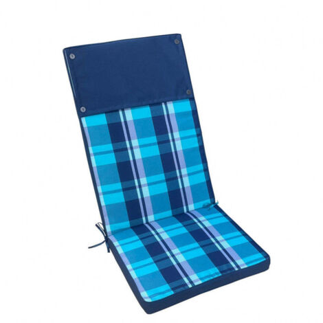 Cuscino alto a quadri blu in  poliestere sfoderabile 45x150 cm