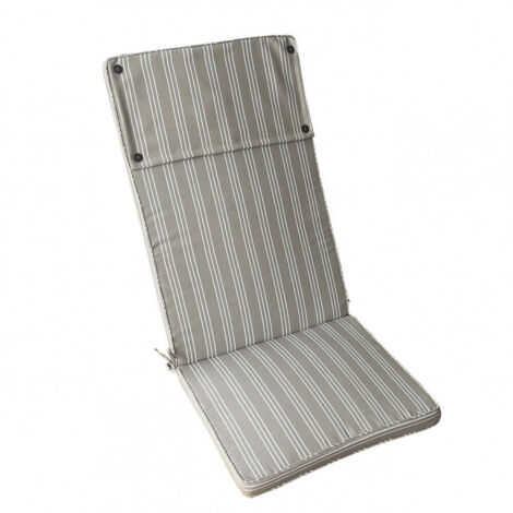 Cuscino alto a righe tortora in poliestere sfoderabile 45x150 cm
