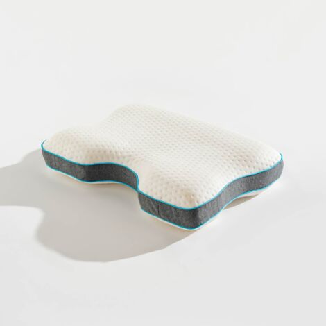 Cuscino Antirussamento Memory Foam Ergonomico 55x40x10/12 cm – Supporto Cervicale Ortopedico per Dormire su Schiena e Fianco  Federa Traspirante Rimovibile Ideale per Chi Soffre di Russamento e Dolori
