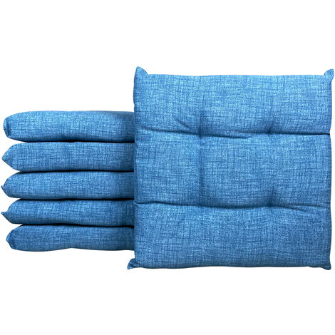 Cuscino arredo sedia Set 6 Cuscini Con Lacci, 4 Punti Comodi, Prodotto Italiano 40 x 40 in Cotone Imbottiti Spessore 6 Cm Lavorati a Mano sala camera mattonella 100% cotone Zucchero