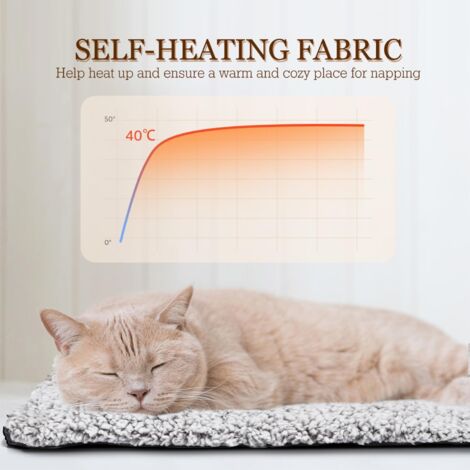 Cuscino autoriscaldante per cani e gatti, comodo ed ecologico tappetino termico, lavabile, antiscivolo, impermeabile, non necessita di elettricità o batterie, 50 x 70 cm