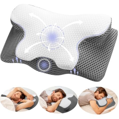 AUTRES Cuscino cervicale ergonomico in memory foam, cuscino ortopedico sagomato per chi dorme di lato, sulla schiena e sullo stomaco (stile 1: 603413/10 cm)