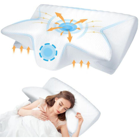 Cuscino cervicale in memory foam - Cuscino ergonomico in memory foam, cuscino cervicale ortopedico, ideale per chi dorme su un fianco, sulla schiena o sul vento