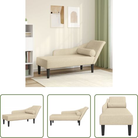 Cuscino -  Chaise Longue con Cuscini Crema in Tessuto
