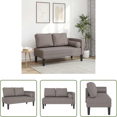 Cuscino -  Chaise Longue con Cuscini Tortora in Tessuto