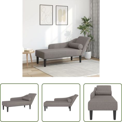 Cuscino -  Chaise Longue con Cuscini Tortora in Tessuto