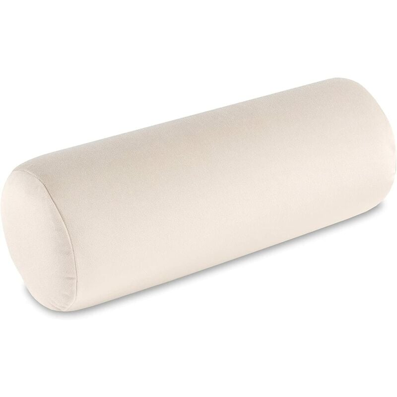 Cuscino cilindrico per dormire imbottito e rivestito in poliestere anti sudorazione Polochon - Beige