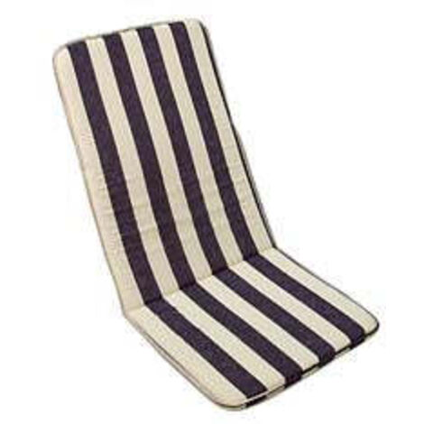 Cuscino Cipro A Righe Blu Per Sedia Ripiegabile - cm.48x110h. spessore cm.3